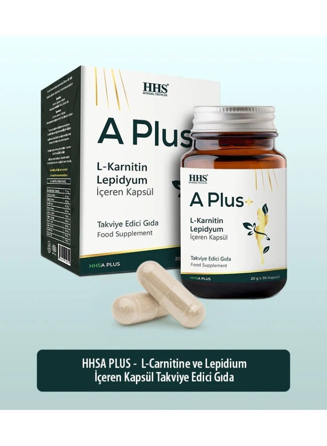 أتش أتش أس كبسولات ليبيديوم العشبية A Plus L-Carnitine لدعم الصحة اليومية والطبيعية - Image 2